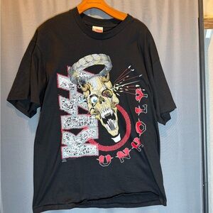 1992 Hanes Black Tee with White and Red Logo